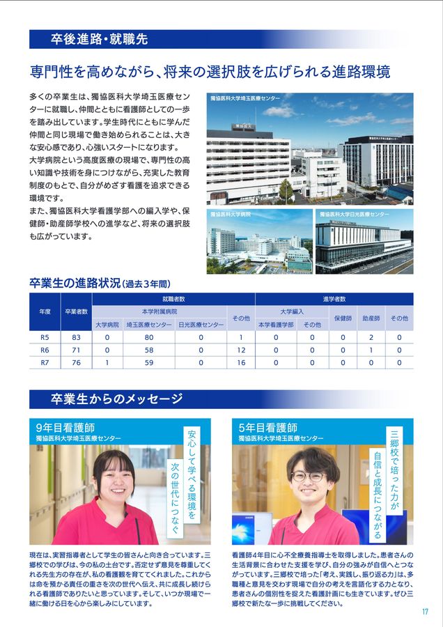 獨協医科大学附属看護専門学校 三郷校 スクールガイド2027